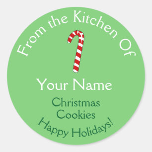 Kerst bakken Stickers Candy Cane gepersonaliseerd