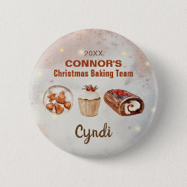Kerst Bakken Team Gepersonaliseerde Button