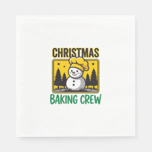 Kerst Bakploeg Sneeuwman Vakantie Ontwerp Servet