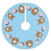Kerst Baseballs, vleermuizen en handschoenen Kerstboom Rok (Voorkant)