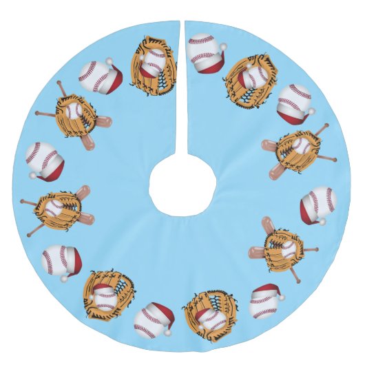 Kerst Baseballs, vleermuizen en handschoenen Kerstboom Rok (Voorkant)