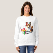 Kerst Basenji Hond Puppy Trui (Voorkant volledig)