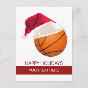 Kerst basketbal Bal Kerstman Hoed ansichtkaarten Feestdagenkaart