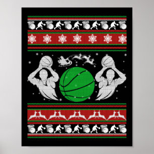 Kerst Basketbal Cadeau Poster