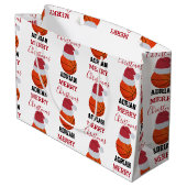 Kerst Basketbal Sport Ball Aangepaste naam Groot Cadeauzakje (Achterkant Gekanteld)