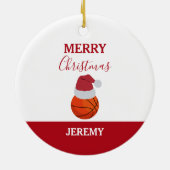 Kerst Basketbal Sport Ball Aangepaste naam Keramisch Ornament (Achterkant)