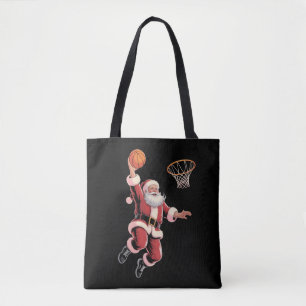 Kerst Basketbal Sportliefhebber Kerstman Spelend Draagtas