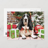 Kerst - Basset Hound - Jasmijn Feestdagenkaart (Voorkant / Achterkant)