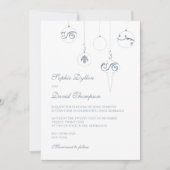 Kerst Bauble Ornamenten Ice Blue Bruiloft Kaart (Voorkant)