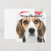 Kerst Beagle Notitiekaartje (Voorkant / Achterkant)