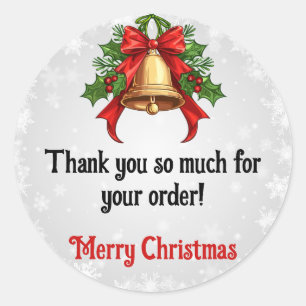 Kerst Bedankt Klant Ronde Sticker