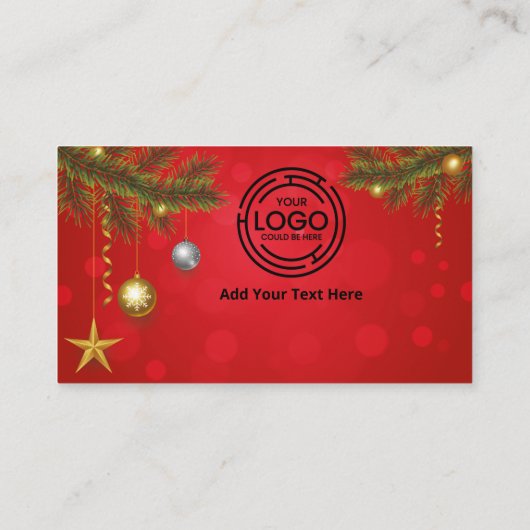 Kerst Bedankt voor uw aankoop met Logo Visitekaartje (Achterkant)