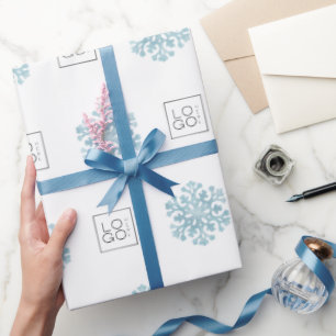 Kerst Bedrijf Logo Sneeuwvlok Zakelijke Feestdagen Cadeaupapier
