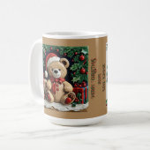 Kerst Beer en Cadeaus Coffee Mu Koffiemok (Voorkant links)