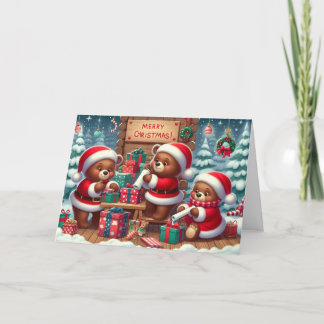 Kerst Beer Kerst wenskaarten. Feestdagen Kaart
