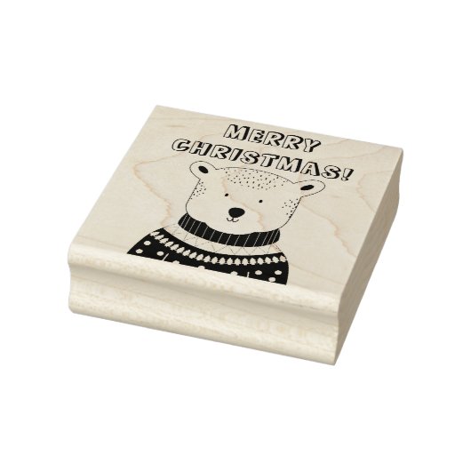 Kerst Beer Rubber Stamp Rubberstempel (Stempel)