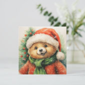 Kerst Beer Wenskaart Feestdagenkaart (Staand voorkant)