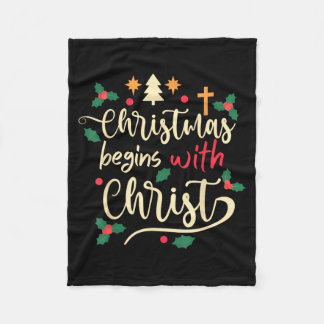 Kerst begint met Christus Kerstmis christelijk Fleece Deken