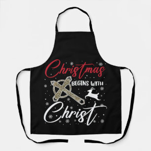 Kerst begint met Christus Kerstmis Christelijk Schort