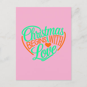 Kerst begint met liefde voor digitale kunst briefkaart