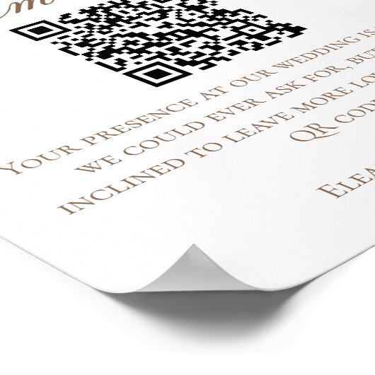 Kerst Bell Huwelijk Honeymoon Fund QR Code Poster (Hoek)