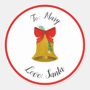 Kerst Bells and Bows Custom Gift Label Sticker