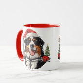 Kerst Berner Sennenhond Fietsen Mok (Voorkant links)