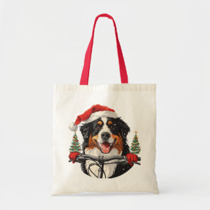 Kerst Berner Sennenhond Fietsen Tote Bag