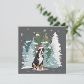 Kerst Berner Sennenhond Mama Puppy Winter Feestdagenkaart (Staand voorkant)