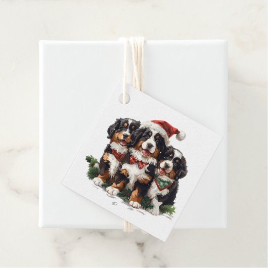 Kerst Berner Sennenhonden Bedankjes Labels (In situ)