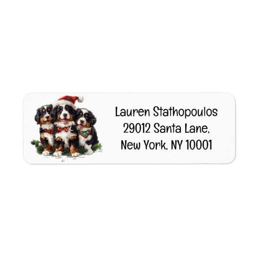 Kerst Berner Sennenhonden Etiket (Voorkant)