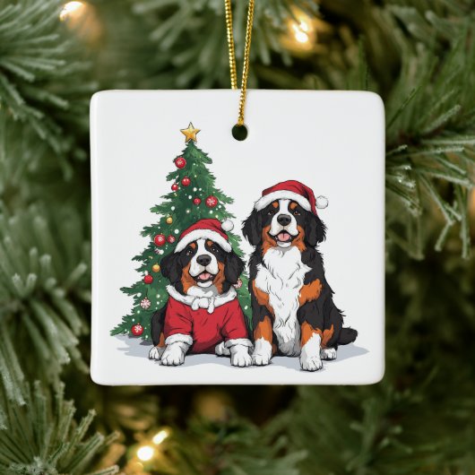 Kerst Berner Sennenhonden Keramisch Ornament (Boom)