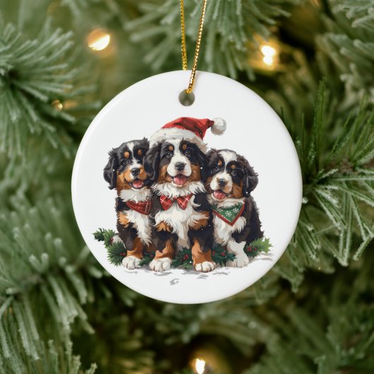 Kerst Berner Sennenhonden Keramisch Ornament (Boom)