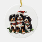Kerst Berner Sennenhonden Keramisch Ornament (Voorkant)