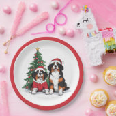 Kerst Berner Sennenhonden Papieren Bordje (Feest)