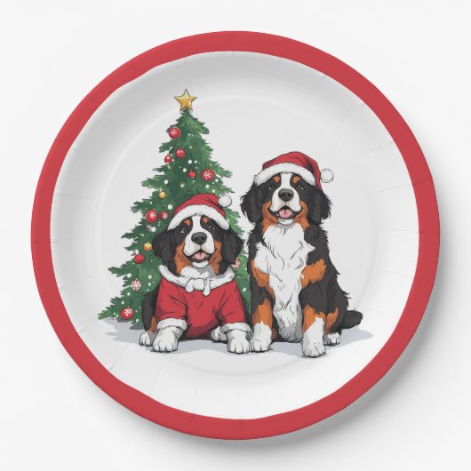 Kerst Berner Sennenhonden Papieren Bordje (Voorkant)