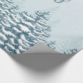 Kerst besneeuwd sparrenbos cadeaupapier (Hoek)