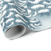 Kerst besneeuwd sparrenbos cadeaupapier (Rol Hoek)