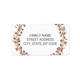 kerst bessen krans | Label retouradres