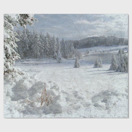 Kerst bevroren landschap landschap cadeaupapier (Vlak)