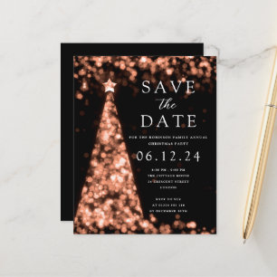 Kerst Bewaar de datum Roos Gold Tree Invite