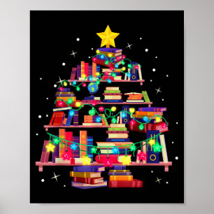 Kerst Bibliotheek Boom Liefde Lezen Boeken Nerd Th Poster