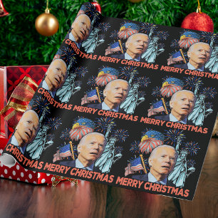 Kerst Biden Grappig Joe Biden Verwarde Xmas Cadeaupapier