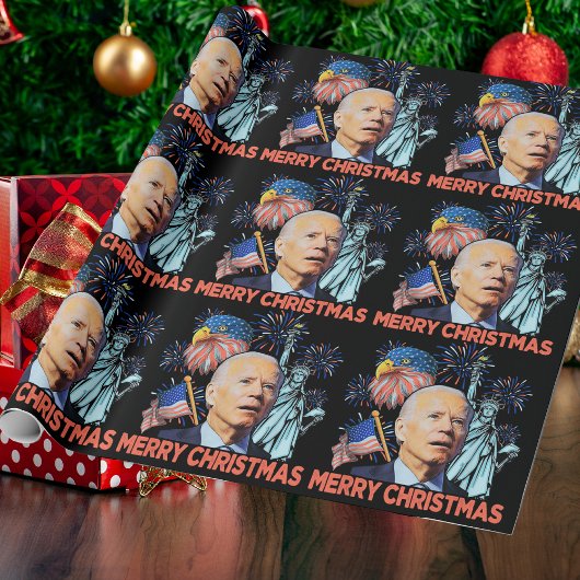 Kerst Biden Grappig Joe Biden Verwarde Xmas Cadeaupapier