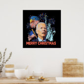 Kerst Biden Grappig Joe Biden Verwarde Xmas Poster (Keuken)