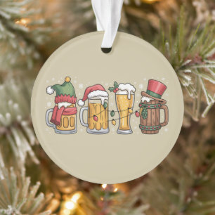 Kerst Bier Drinken Liefhebber Geschenk Feest Spiri Ornament