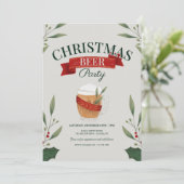 Kerst Bier Feest Kaart (Staand voorkant)