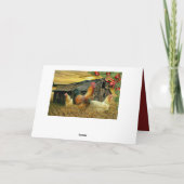 Kerst bij de kippenhok Haan Hennen Feestdagen Kaart (Achterkant)