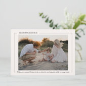 Kerst bij het Zee Foto Feestdagenkaart (Staand voorkant)