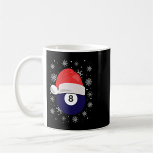 Kerst Biljart Cueball 8 met Santa Hat Koffiemok